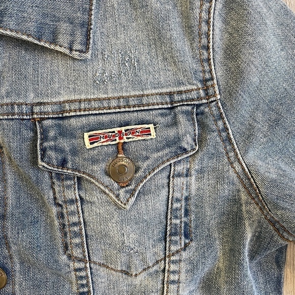 Hudson Girls Distressed Light Jean Jacket - Picture 5 of 9